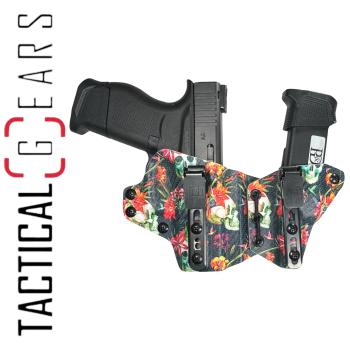 BLACK TRIDENT® "GUARDIAN" G43 IWB HOLSTER  FLORAL SKULLS TROPICAL CARBON